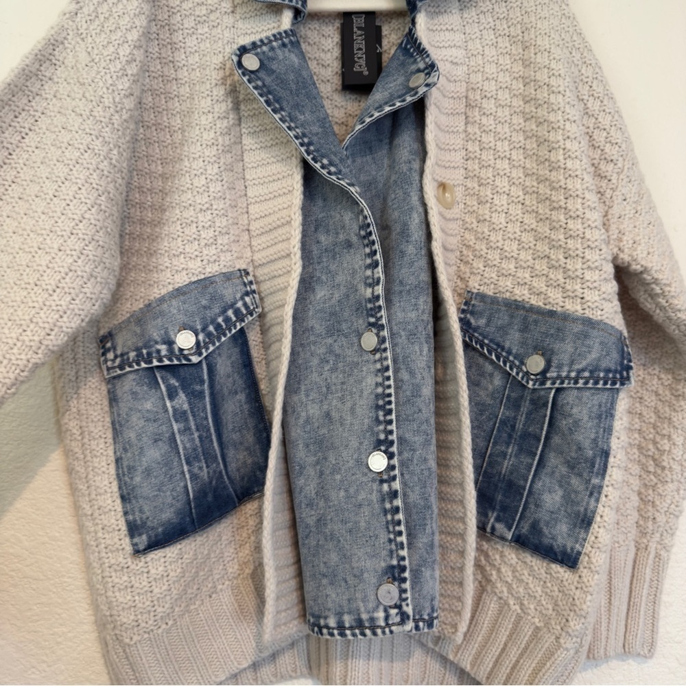 BLANKNYC Last Call Mixed Media Cardigan - Picture 9 of 16